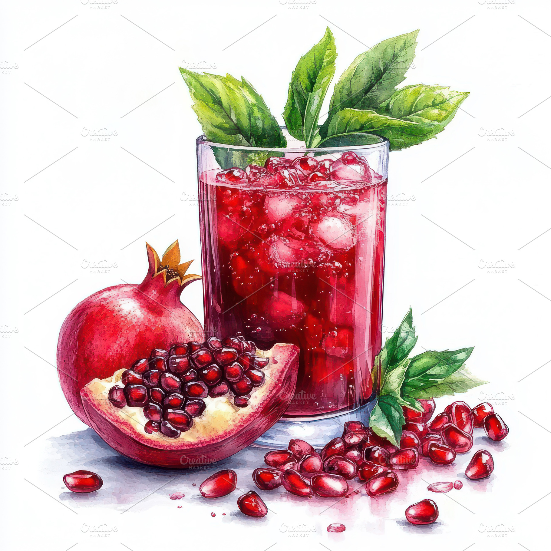 Refreshing Pomegranate Drink Waterco, a Food & Drink Photo by Pixeness Studio