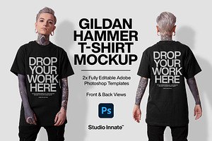 Gilden Hammer T-Shirt Modelled