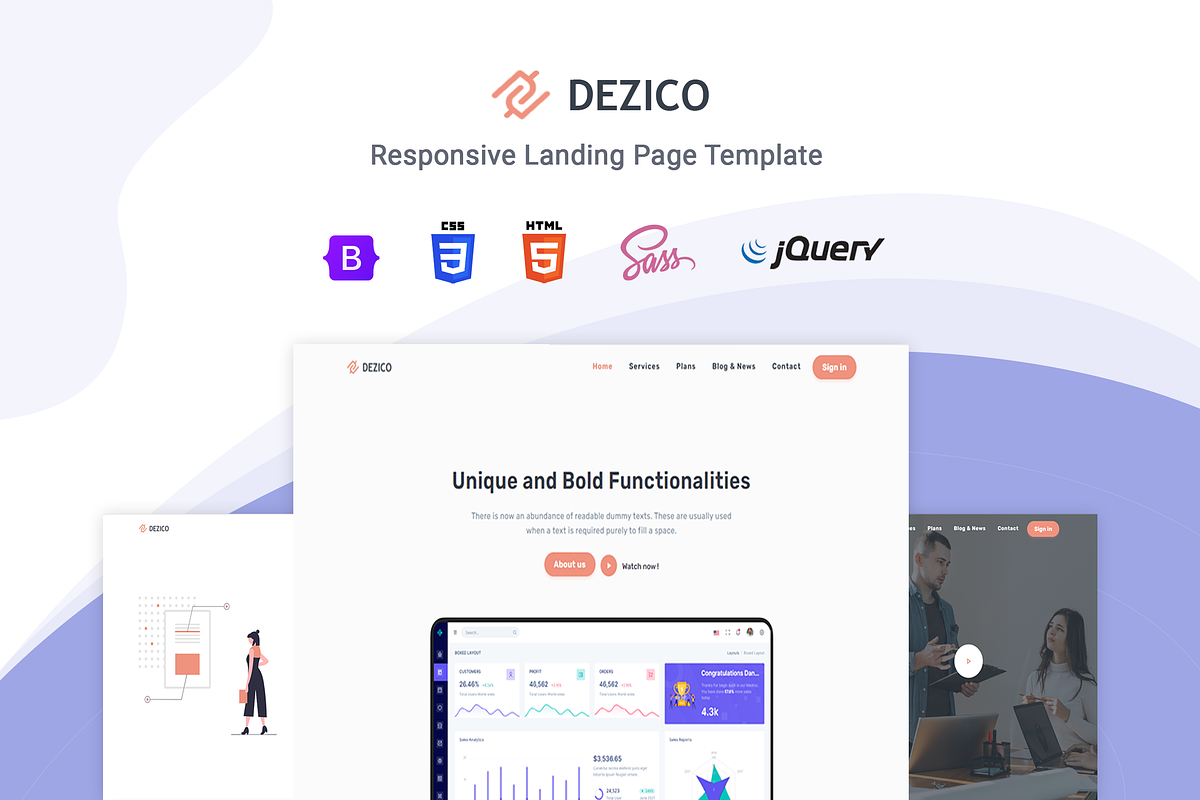 Dezico - Responsive Landing page Tem, a Bootstrap Template by Pichforest Studio
