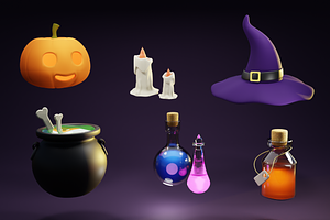 3d Halloween Items.