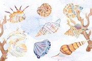 Watercolor set of underwater life, an Animal Illustration by Watercolor arts (Thumbnail 4 of 8)