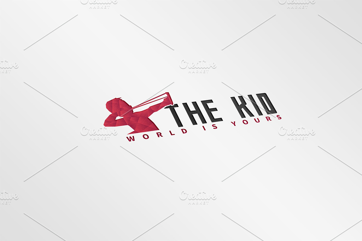Polygon Kid with Slingshot logo, a Branding & Logo Template by Piro Concept (Photo 2 of 4)