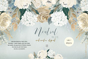 Neutral Beige Flowers Watercolor, a Texture Illustration by LABFcreations (Thumbnail 4 of 15)