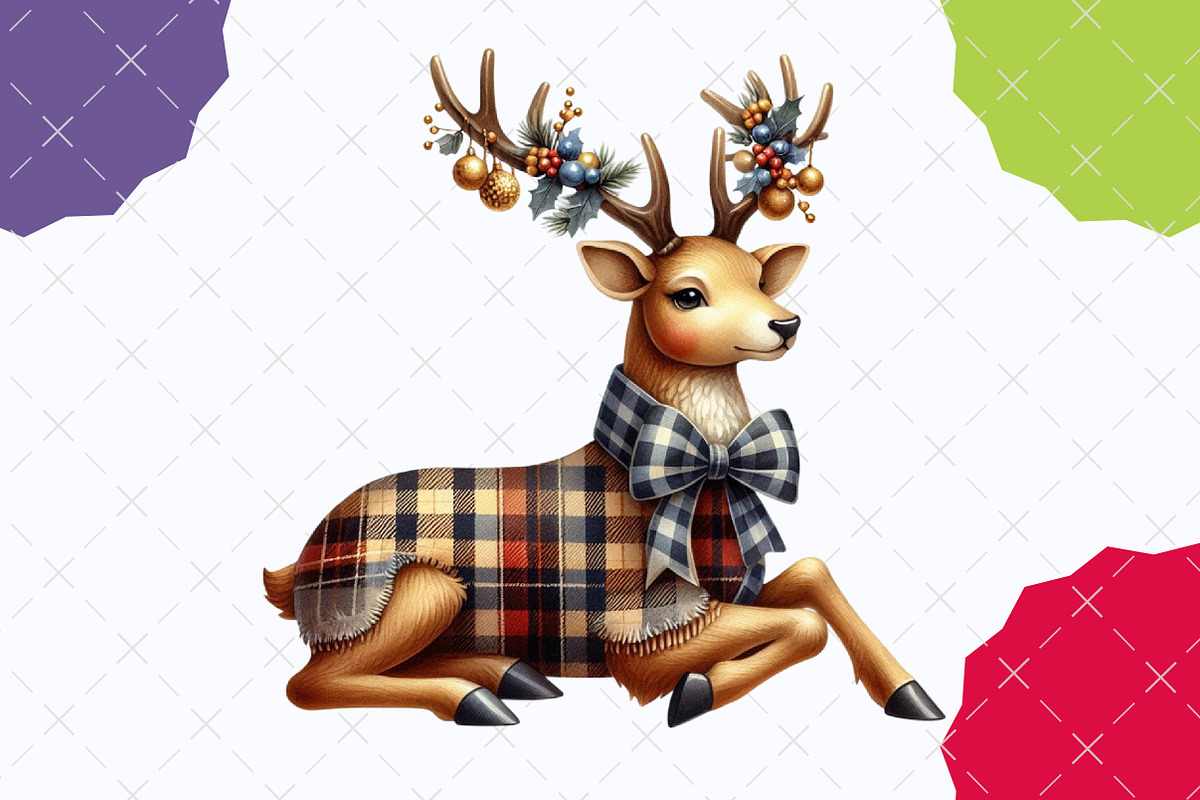 Luxury Plaid Christmas Clipart, an Illustration by designcity5 (Photo 4 of 5)
