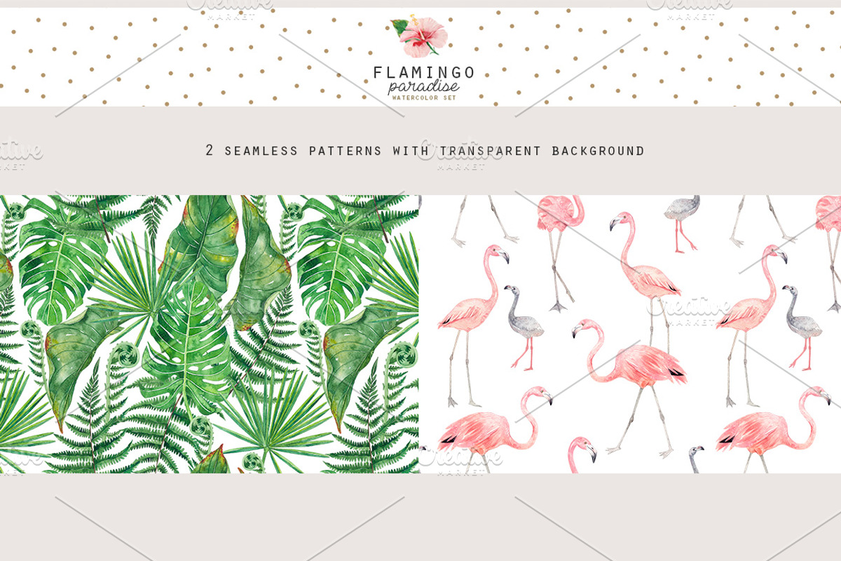 FLAMINGO PARADISE watercolor set, an Illustration by Natali Smolova (Photo 6 of 11)