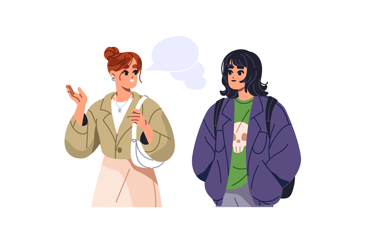 People talk, chat, discuss set, a Person Illustration by PaperTrident (Photo 7 of 9)