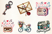 Retro Valentine Sublimation Clipart, an Illustration by DreamArtGraphic (Thumbnail 3 of 5)