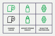 Waste Recycling Line Icons, an Outline Icon by Abstracto-Create (Thumbnail 2 of 6)