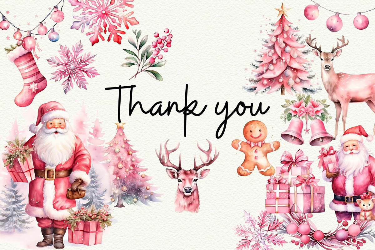 Coquette Pink Christmas Clipart, an Object Graphic by Anna Design Studio (Photo 8 of 8)