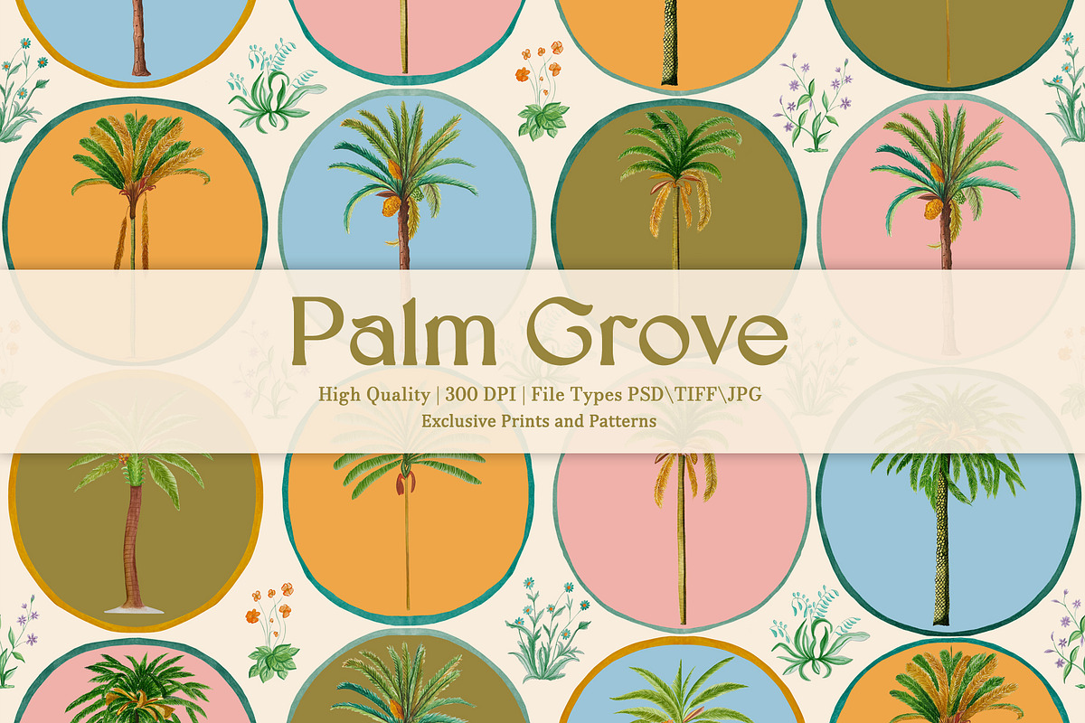 Palm Grove Prints & Patterns, a Pattern Graphic by GND ART STUDIO (Photo 1 of 8)