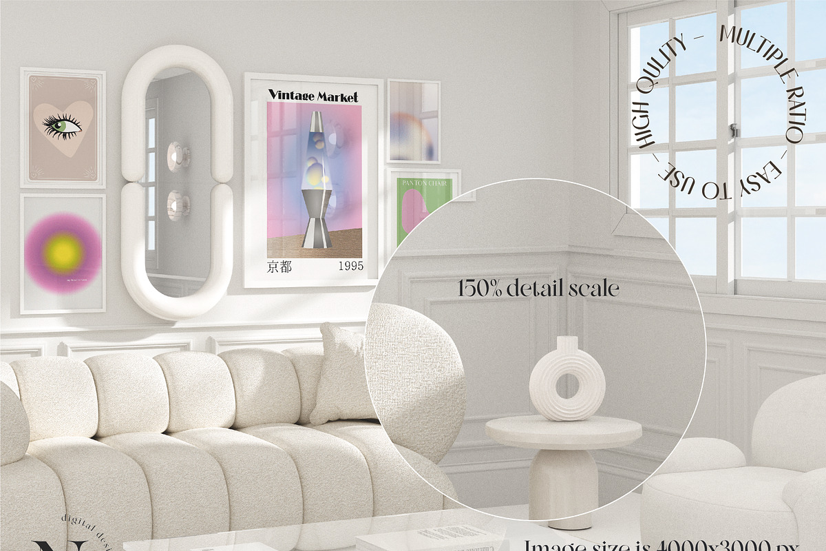 ALL WHITE FRAME MOCKUP BUNDLE, a Mockup by N digital designs (Photo 2 of 11)