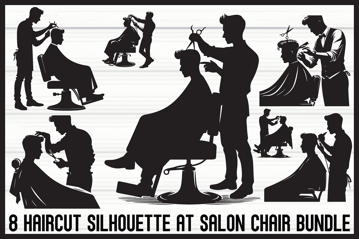 Barber & Salon Chair Silhouettes, an Illustration by BIPLOB EXPERT