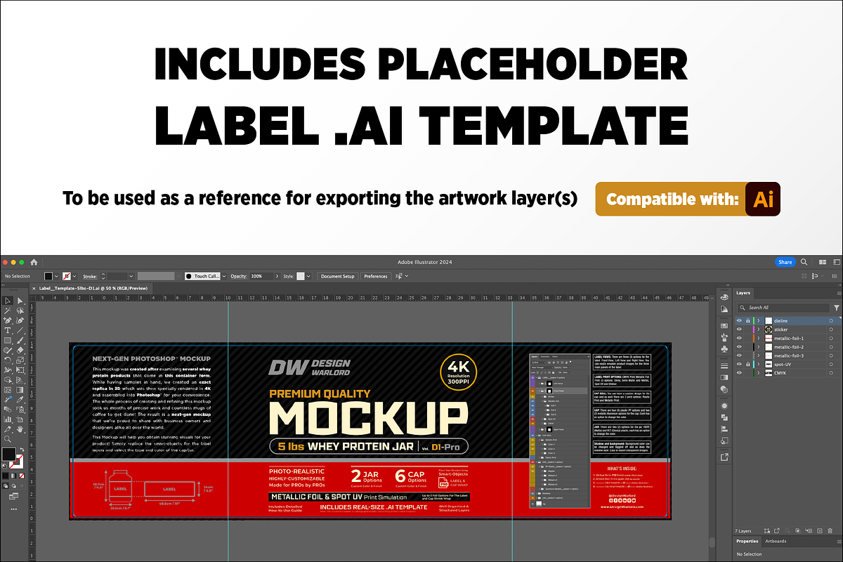 5lb Whey Protein Jar Mockup D1-Pro, a Packaging Mockup by Design Warlord (Photo 7 of 16)