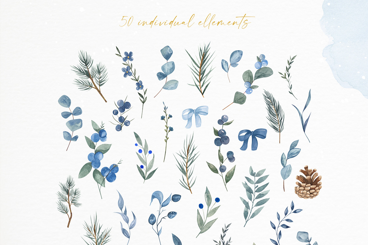 Cold winter.Watercolor Christmas Set, a Seasonal Illustration by Ooh Lily (Photo 13 of 20)