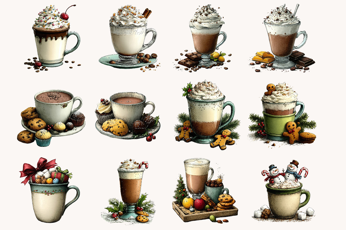 Christmas Hot Cocoa Clipart, a Seasonal Illustration by Designworld (Photo 7 of 11)