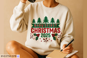 Baby's First Christmas 2025 SVG PNG, a Graphic by mh_arif