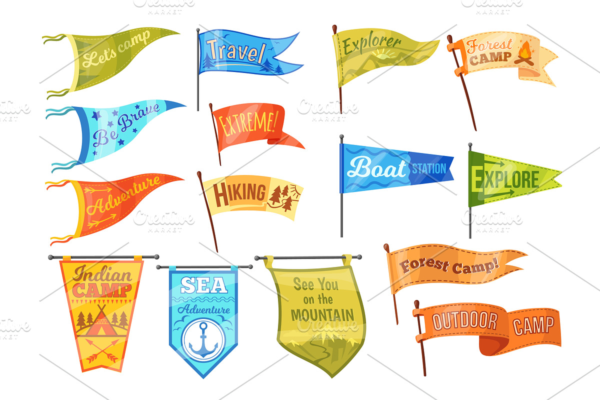 Camp pennants. Varsity outdoor, a Graphic by Stock-Smart-Start