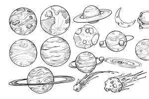 Cosmic Space Handdrawn Collection