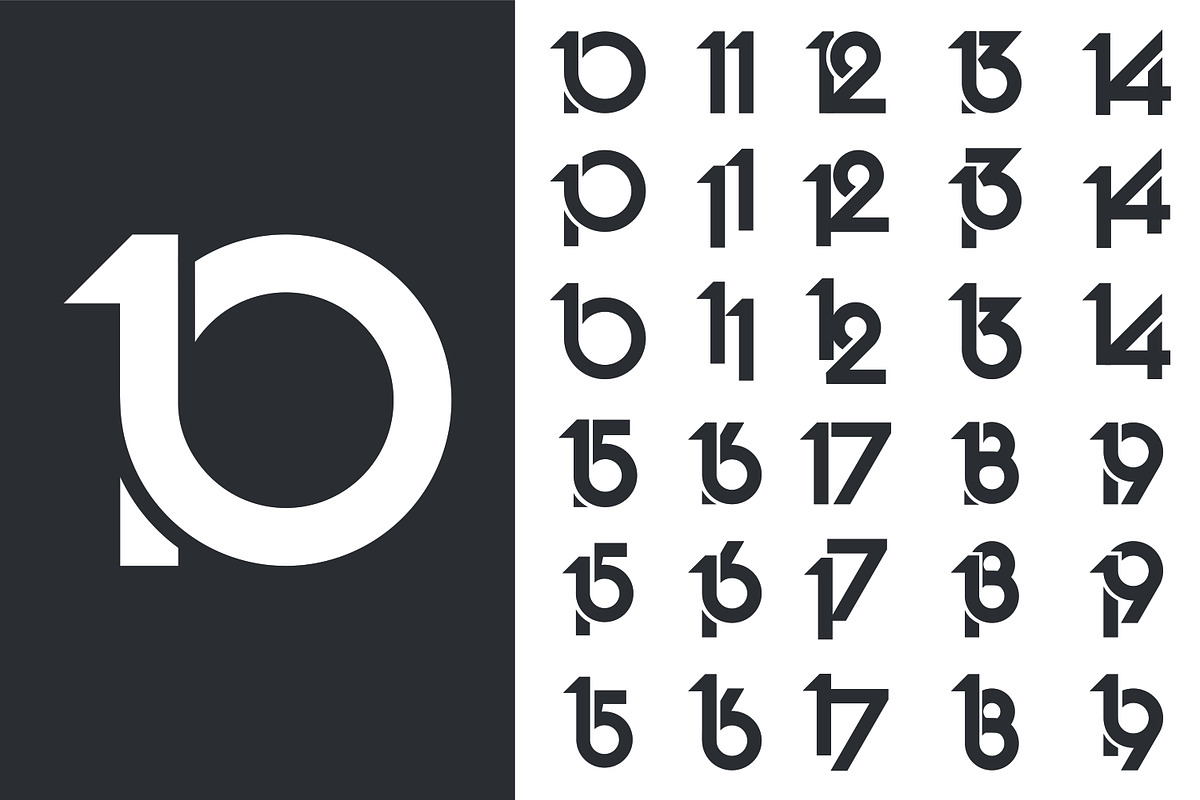 number 10 to 19 logo designs., a Branding & Logo Template by BARONSTD (Photo 1 of 3)