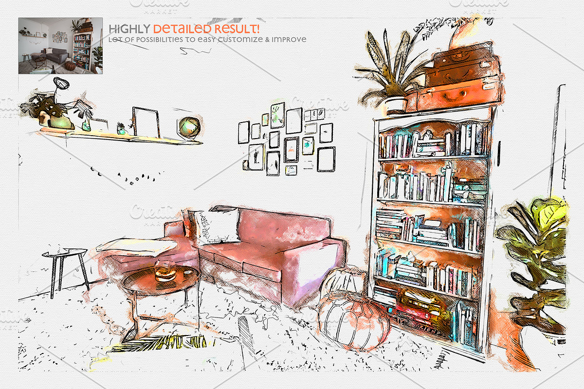 Color Sketch Photoshop Action, an Action Add-On by A R T M A R T (Photo 4 of 9)
