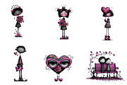 Whimsical black romance clipart, an Illustration by CreationArt (Thumbnail 4 of 7)
