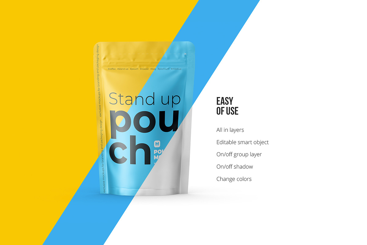 Stand Up Pouch Mockup Front view, a Cups & Container Mockup by easymock (Photo 4 of 12)