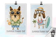 Summer Dogs and Cats Doodle Clipart, an Animal Illustration by Nobu Collections (Thumbnail 2 of 4)