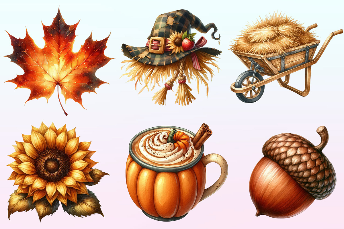 Watercolor Autumn Golden Harvest PNG, a Graphic by CitraGraphics (Photo 2 of 4)