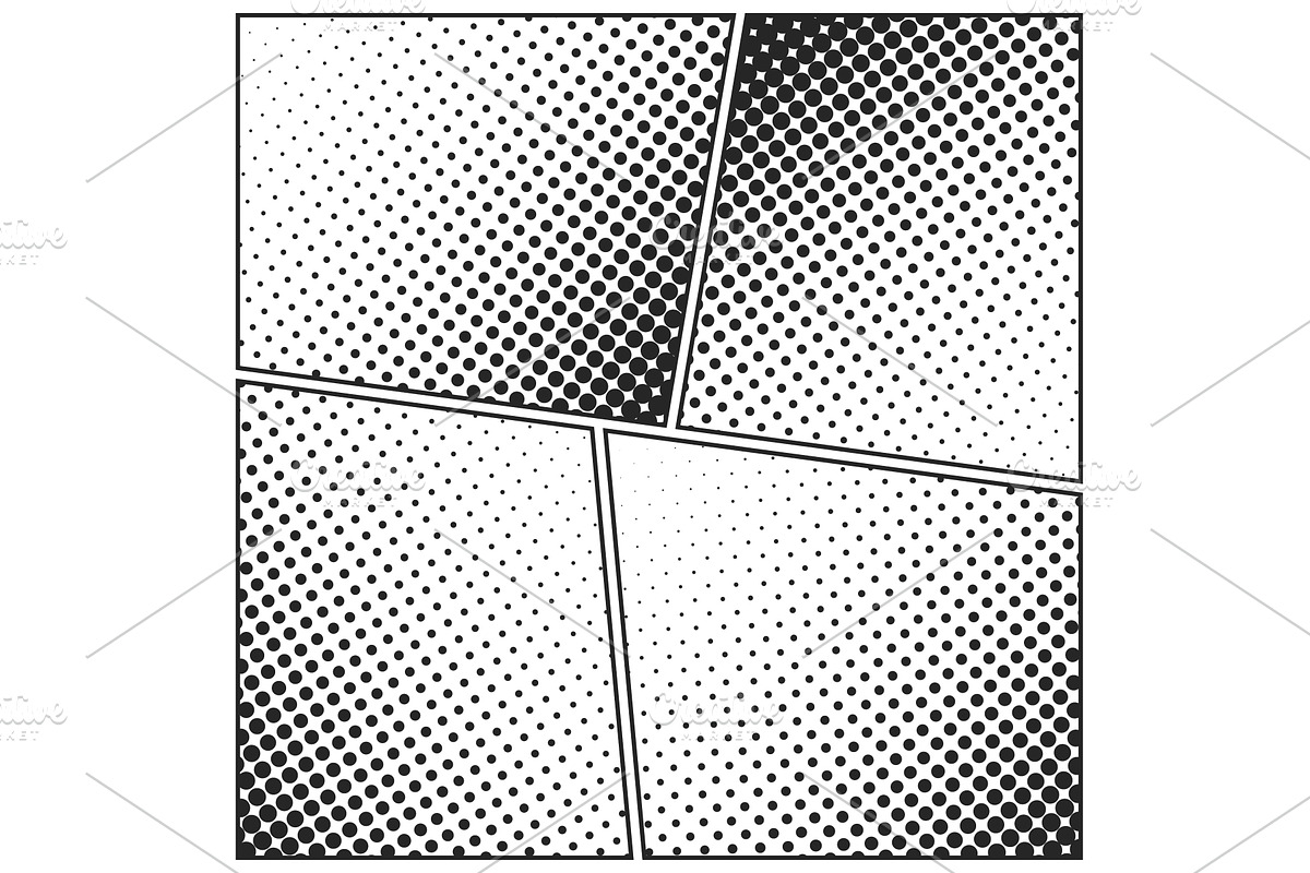 Cartoon comic backgrounds set, an Illustration by 32pixels