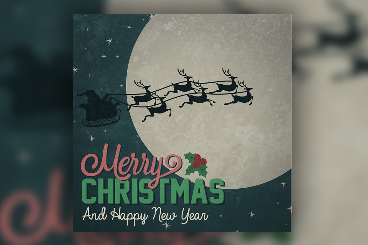 Vintage Christmas Typography Cards, an Illustration by ShinyPixel (Photo 3 of 7)
