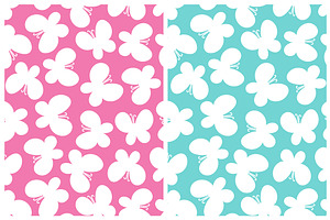 Butterfly Seamless Pattern Set