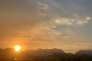 Natural Sunset Scenery in Tropical, a Background Photo by 3D assets for your awesom