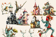 QUIRKY WHIMSICAL VILLAGE CLIPART, a Person Illustration by Daring Digies (Thumbnail 3 of 5)