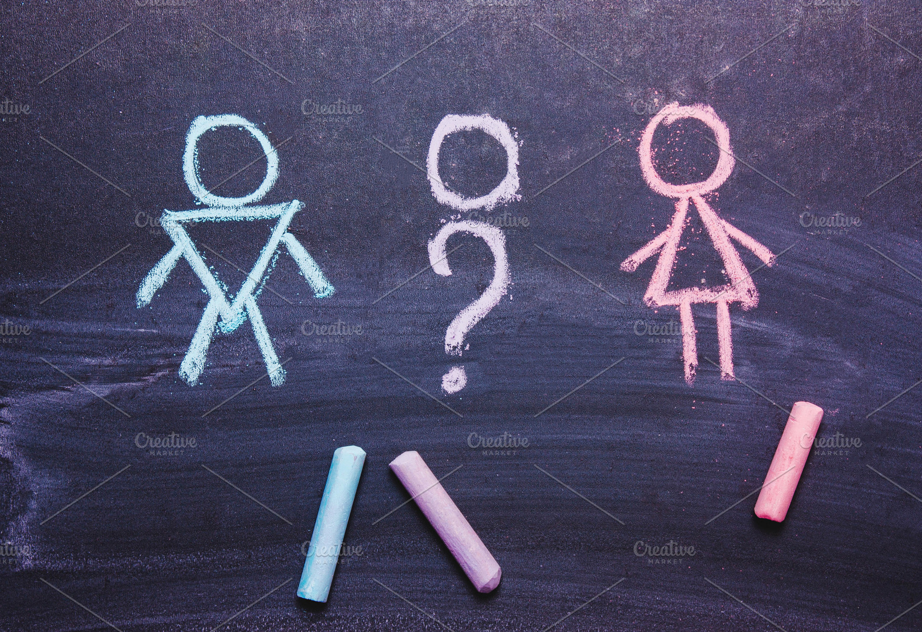 Figures of a man and a woman stock photo containing female and sex, a School & Education Photo by KulT design