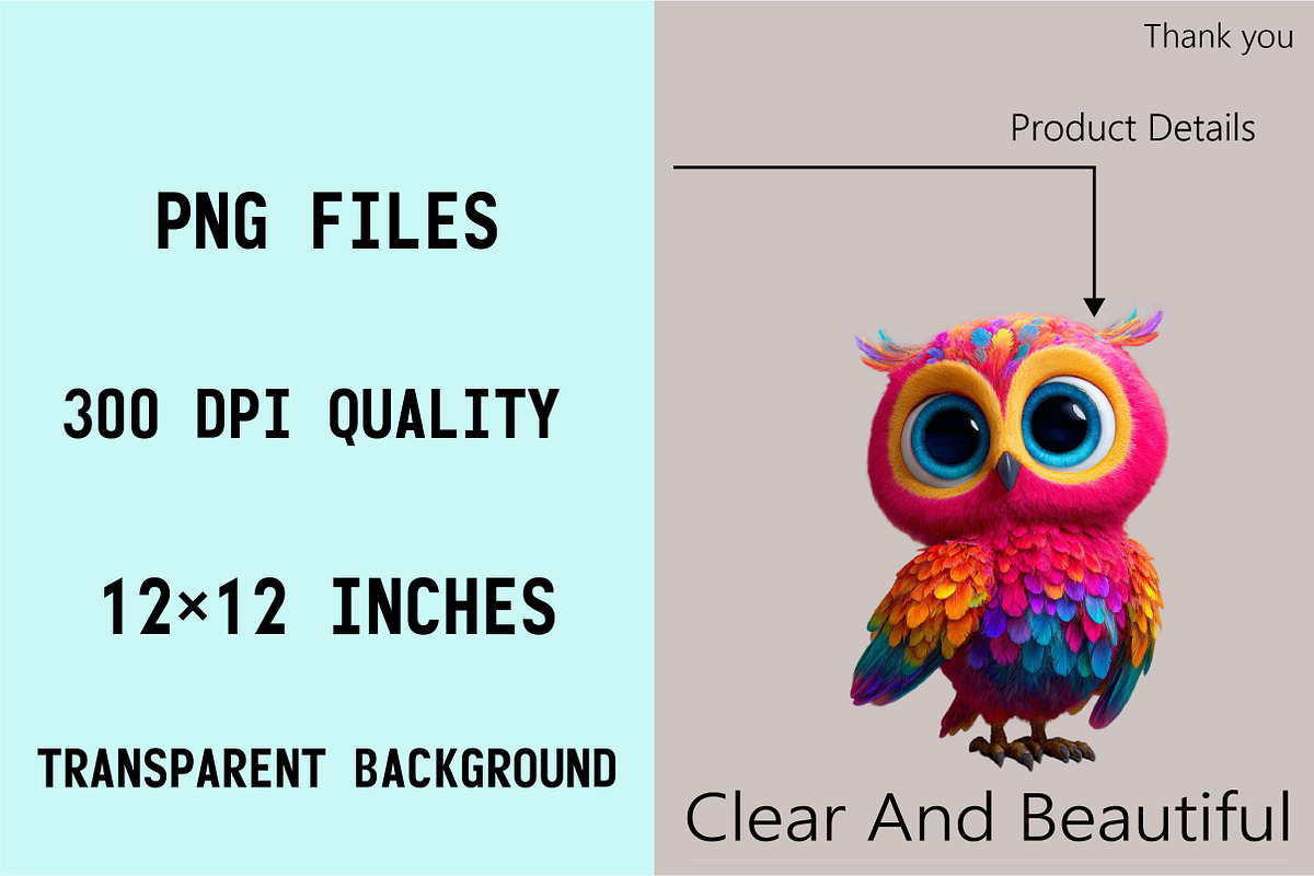 Whimsical Baby Snowy Owl Clipart Bun, an Illustration by SVGArt (Photo 3 of 8)