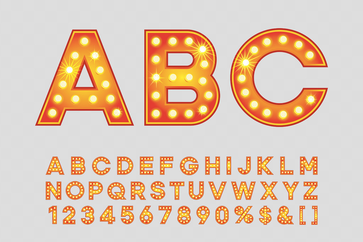 Bright retro alphabet font PNG EPS, an Object Graphic by MariiaVD (Photo 2 of 6)