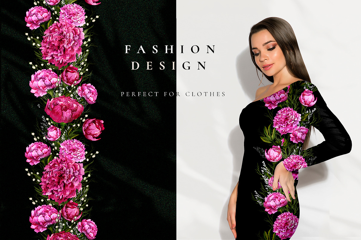 Realistic Peonies ClipArt & Patterns, an Object Graphic by Graphic Art (Photo 2 of 10)