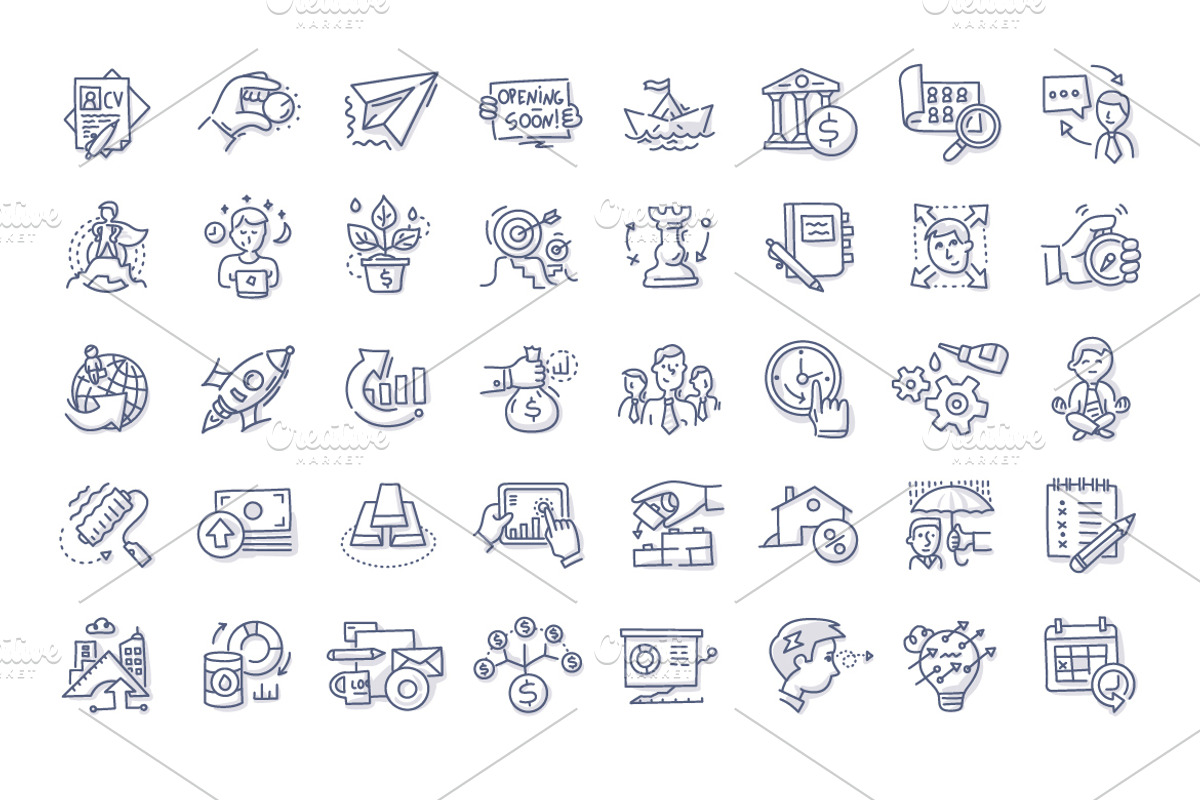 120 Business Doodle Icons, an Icon by Rassko (Photo 3 of 3)