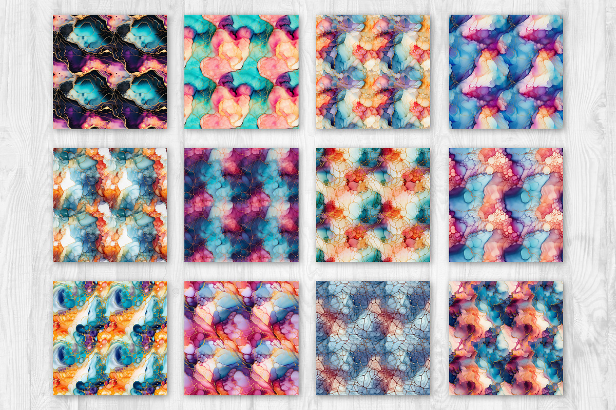 Multicolor Alcohol Ink Patterns, a Pattern Graphic by Skritch Studio (Photo 7 of 8)