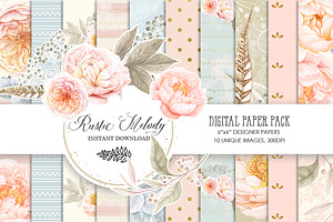 FLORAL DIGITAL PAPER PACK