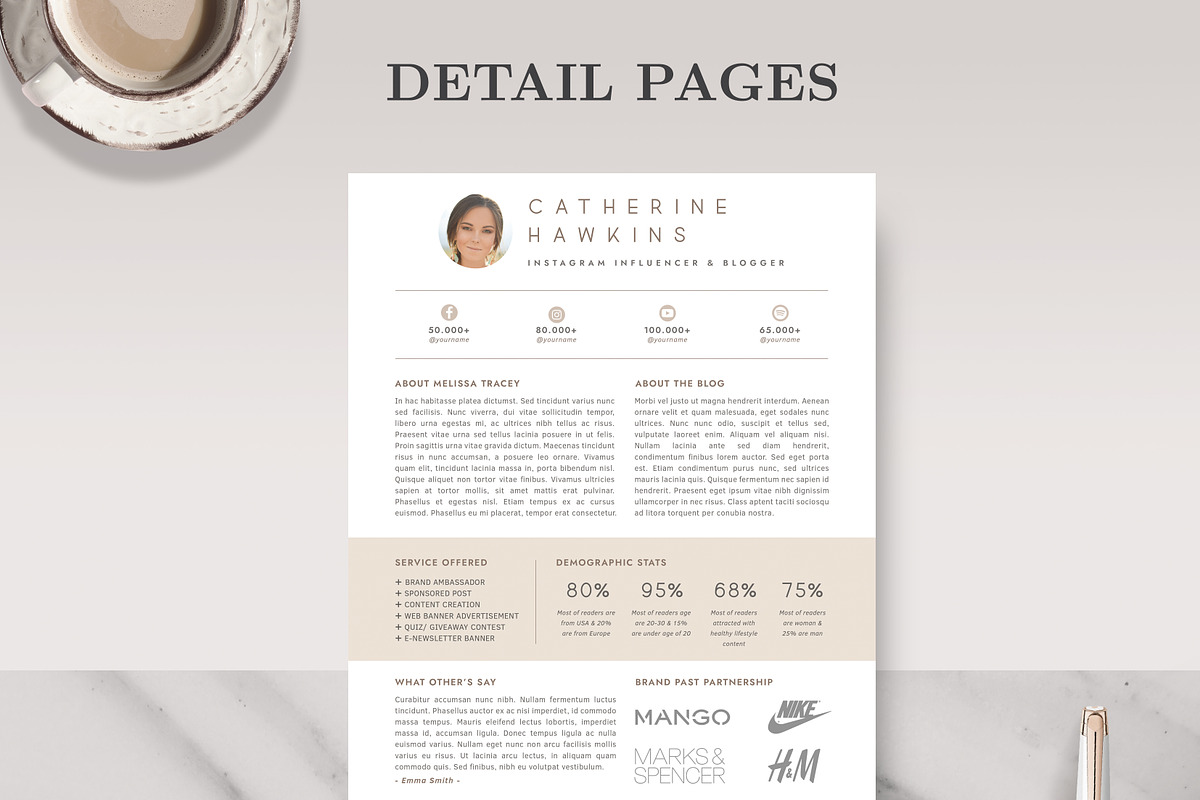Media Kit for Blogger Template BM009, a Flyer Template by Draca Design Co (Photo 2 of 2)