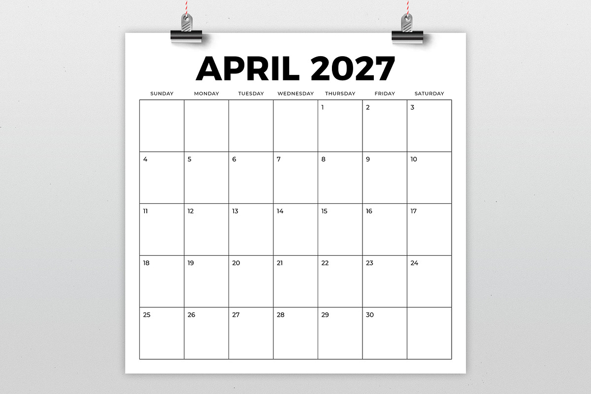 2027 Square Bold 12x12 Calendar, a Print Template by Running With Foxes (Photo 2 of 5)
