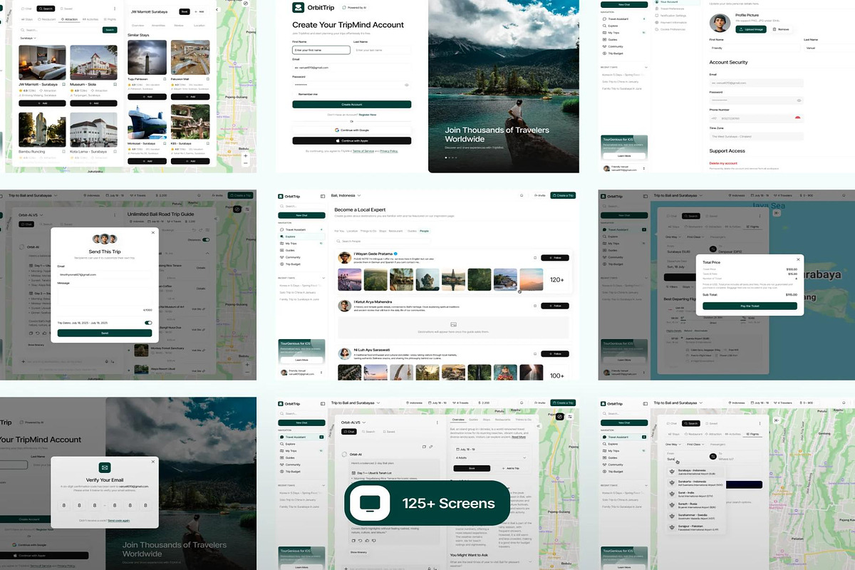 AI for Trip Planner Web App UI Kit, an UI Kit Template by Creative Perspective (Photo 3 of 7)