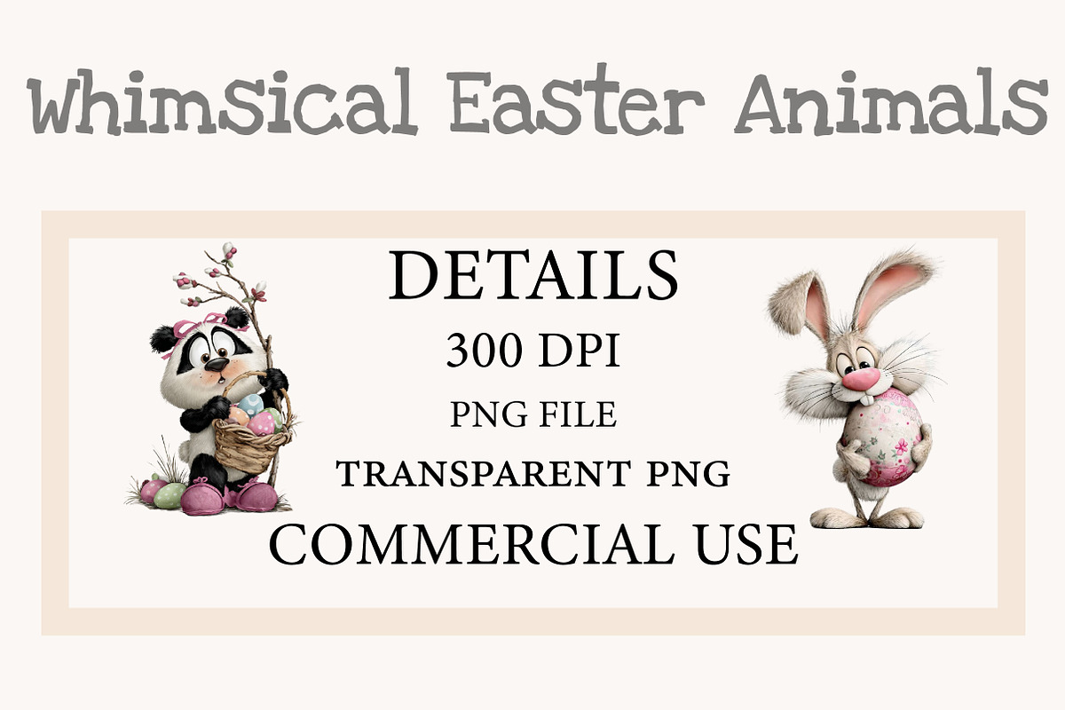 Whimsical Easter Animals clipart, an Illustration by Designworld (Photo 2 of 10)
