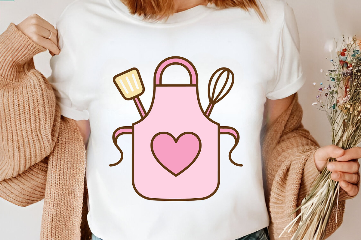 Cute Mom Kitchen Apron SVG, an Object Graphic by Creative Art (Photo 4 of 6)