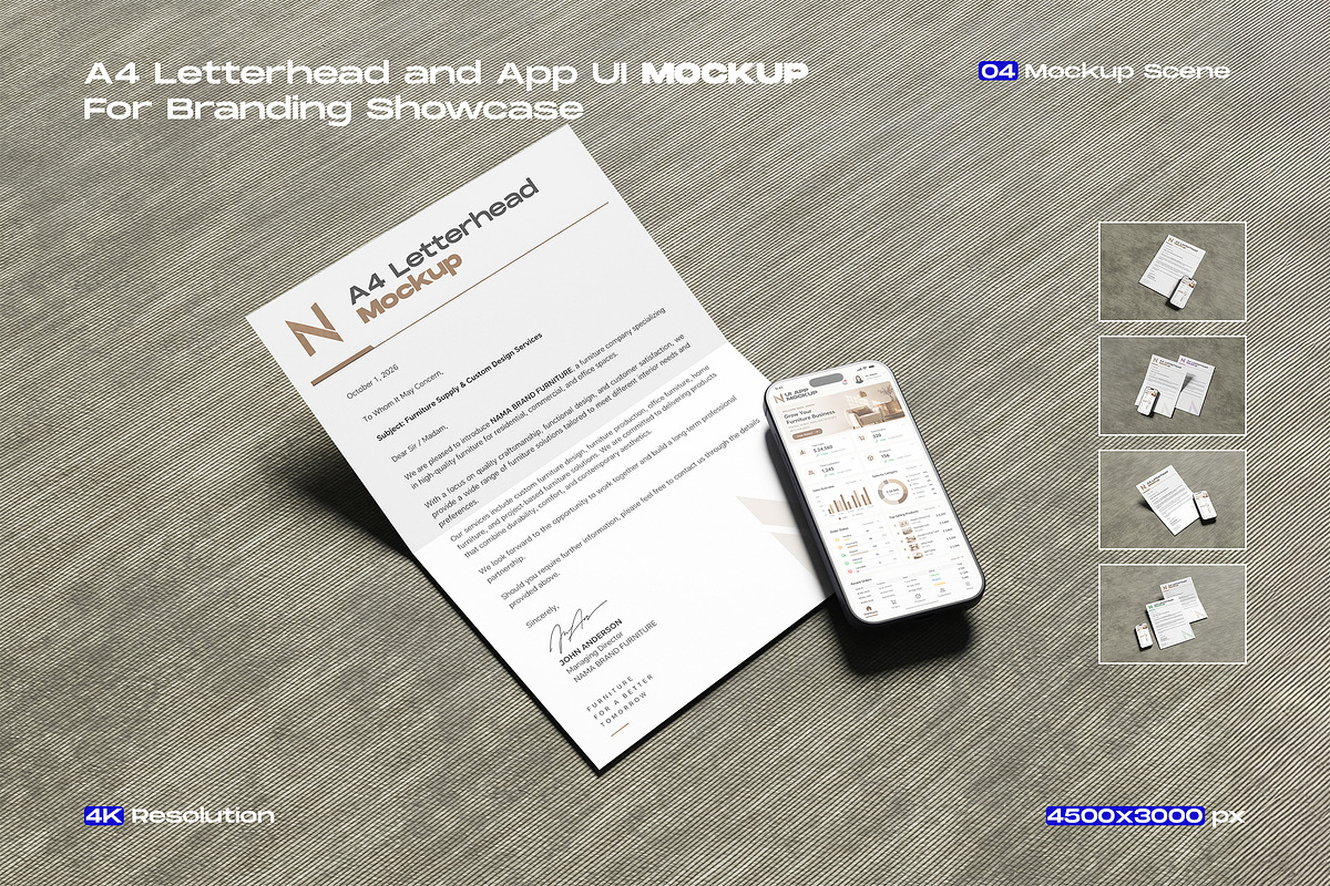 A4 Letterhead and App UI Mockup, a Books & Magazine Mockup by My Code Std (Photo 1 of 5)