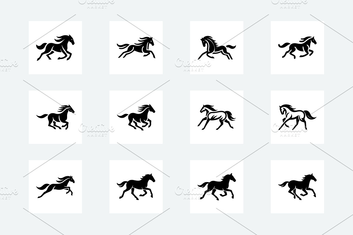 60 Horse Silhouette Logo Bundle, a Branding & Logo Template by Vectorium Studio (Photo 6 of 11)
