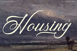 Housing - Classy Script Font, a Script Font by Arendxstudio