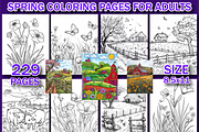 Spring Coloring Pages for Adults-V2, a Seasonal Illustration by Design Home (Thumbnail 1 of 7)