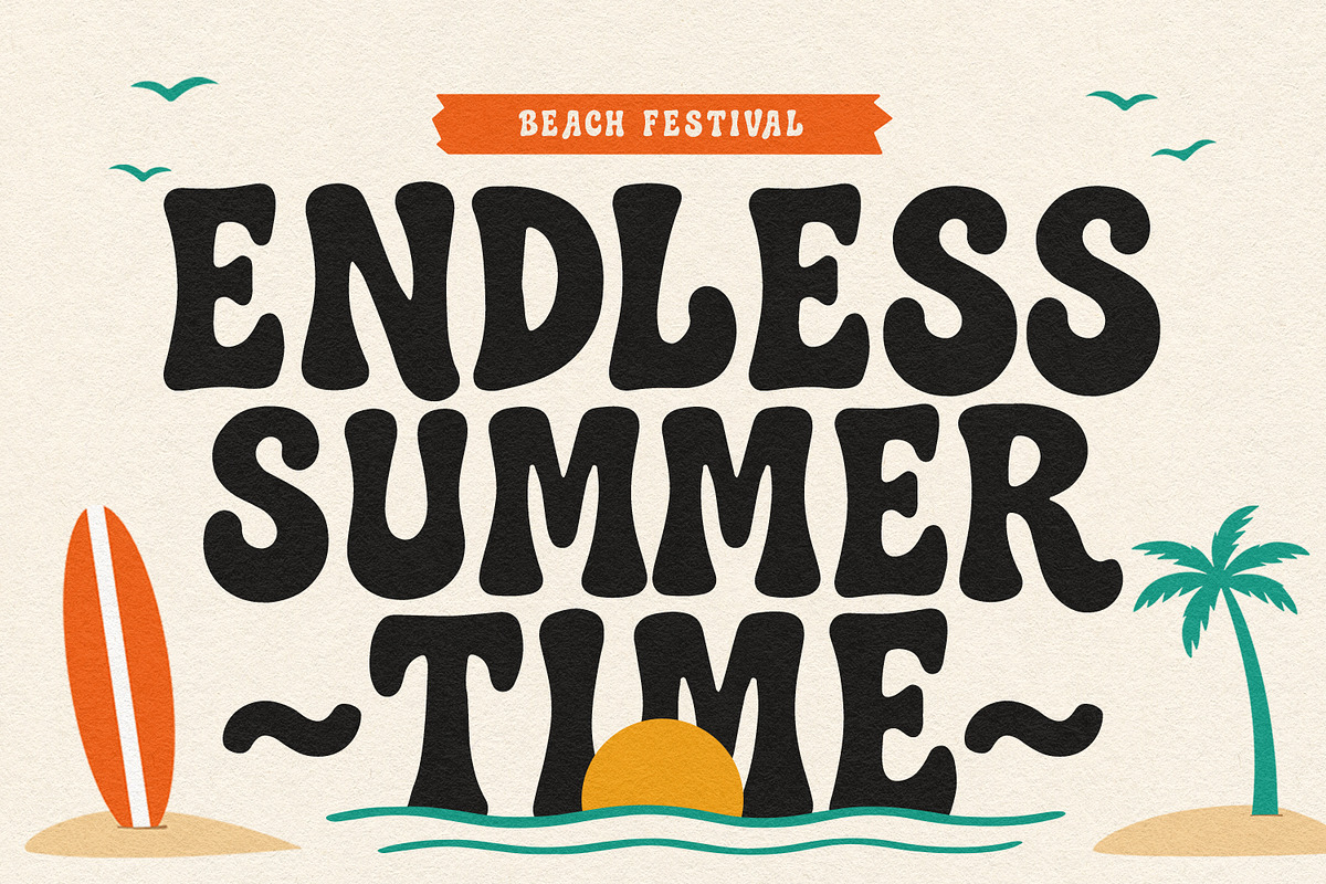 Bifoks Fun Handmade Retro Summer, a Handwritten Font by Maulana Creative (Photo 2 of 7)